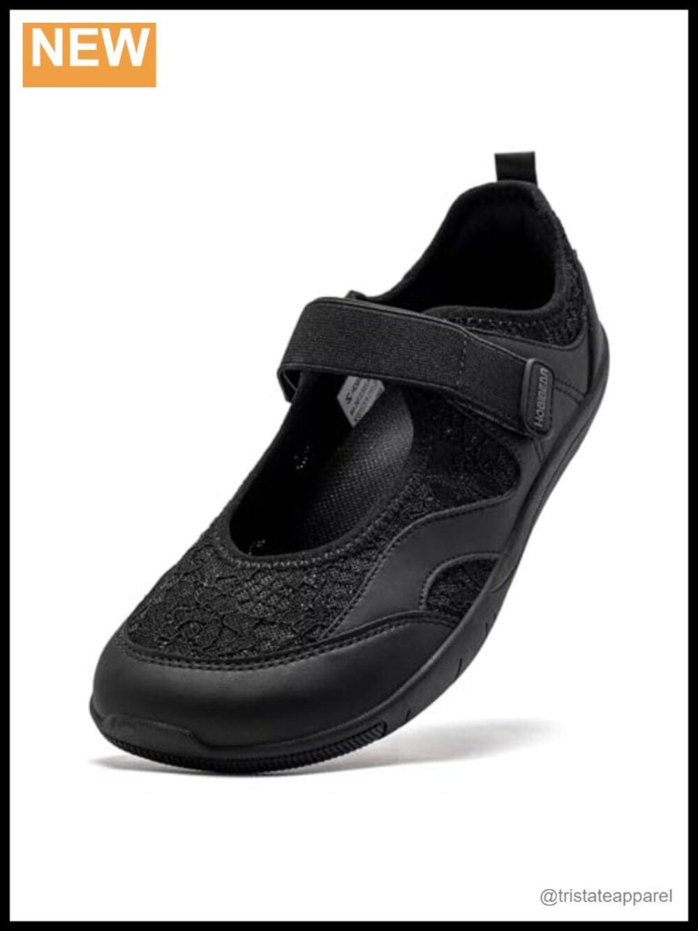 Women's Wide Width Mary Jane Flats Leather Laceless Comfort Shoes